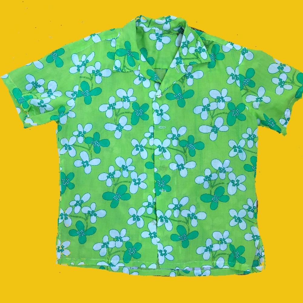 Vintage 70s floral button up